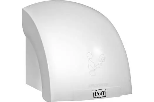 Сушилка для рук Puff 8975 , 1.2 кВт, 30 м/с, автовключение, антивандальная, белый (1401.329)