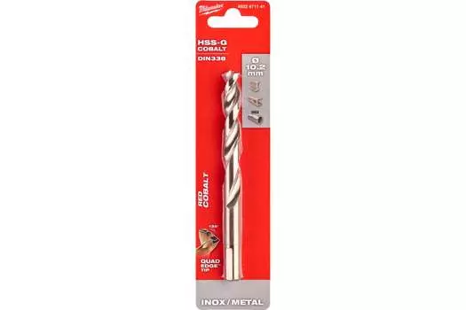 Сверло 10.2 мм x 133 мм/87 мм, HSS-CO, по металлу, Milwaukee, 1 шт. (4932471141)