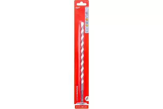 Сверло 10 мм x 260 мм, твердосплавная сталь, универсальное, по дереву кирпичу бетону камню и керамограниту керамической плитке металлу, Milwaukee, 1 шт. (4932471108)