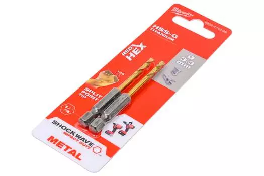 Сверло 3.3 мм x 67 мм/24 мм, HSS-TiN, по металлу, Milwaukee RedHex, 2 шт. (4932471089)