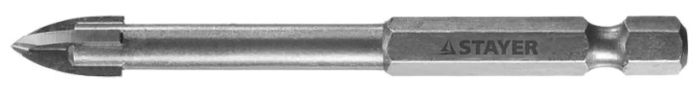 Сверло 6 мм x 7 см, по керамической плитке стеклу, STAYER, 1 шт. (2985-06_z01)