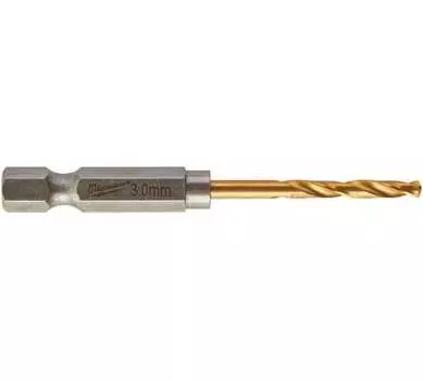 Сверло спиральное 3мм x 65мм/23мм, HSS-TiN, по металлу, Milwaukee RedHex, 2шт. (48894763)