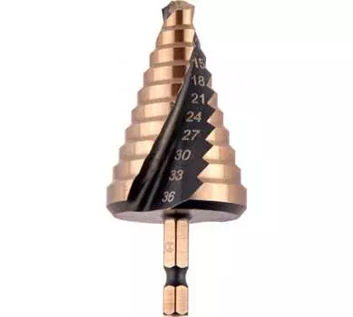 Сверло ступенчатое 9-36, P6M5, по металлу, MONOGRAM Special, 1шт. (101-057)