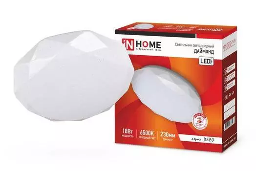 Светильник бытовой IN HOME ДАЙМОНД, 18 Вт, белый (4690612033655)
