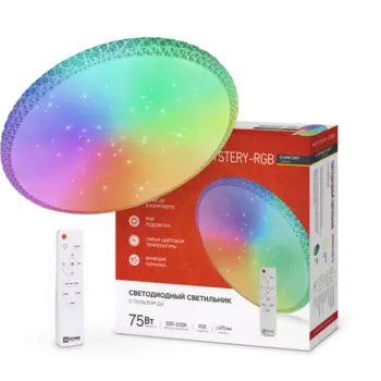 Светильник бытовой потолочный IN HOME COMFORT MYSTERY-RGB, светодиодный, 75 Вт, IP40, белый (4690612044637)