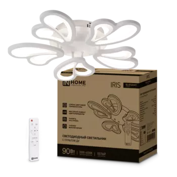 Светильник бытовой потолочный IN HOME ELEGANT IRIS, светодиодный, 90 Вт, 7000лм, 3000 K-6500 K, диммер, IP40, белый (4690612051475)