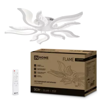 Светильник бытовой потолочный IN HOME ELEGANT FLAME, светодиодный, 90 Вт, 7000лм, 3000 K-6500 K, диммер, IP40, белый (4690612051536)