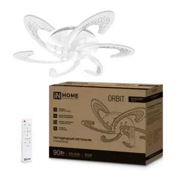 Светильник бытовой потолочный IN HOME ELEGANT ORBIT, светодиодный, 90 Вт, 7000лм, 3000 K-6500 K, диммер, IP40, белый (4690612051567)