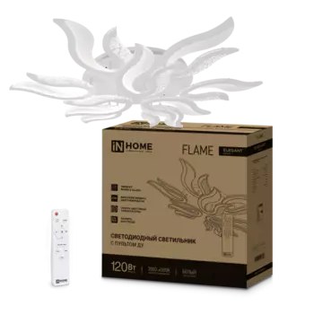 Светильник бытовой потолочный IN HOME ELEGANT FLAME, светодиодный, 120 Вт, 8400лм, 3000 K-6500 K, диммер, IP40, белый (4690612051543)