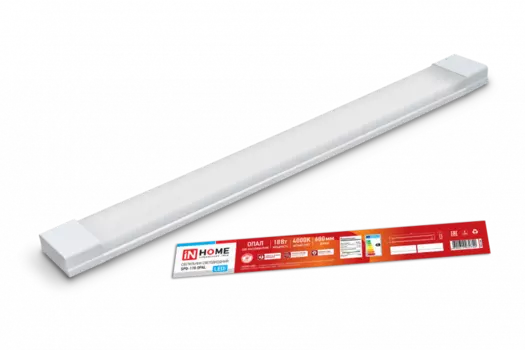 Светильник линейный светодиодный 18 Вт, 4000K, 1530лм, 60 см x 6.1 см x 2.4 см, IP40, опал, IN HOME SPO-110 (4690612032740)