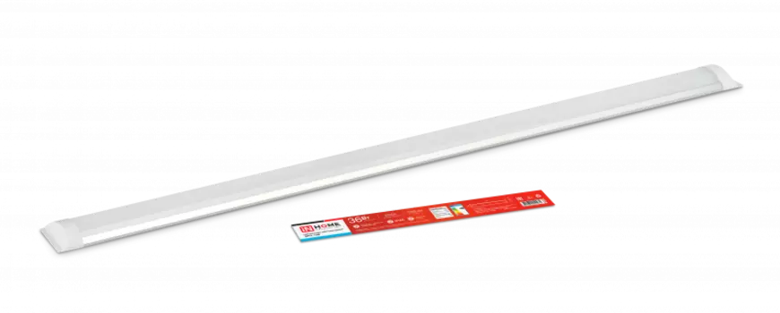 Светильник линейный светодиодный 36 Вт, 6500K, 2880лм, 1.2 м x 7.5 см x 2.6 см, IP40, опал, IN HOME SPO-108 (4690612029931)