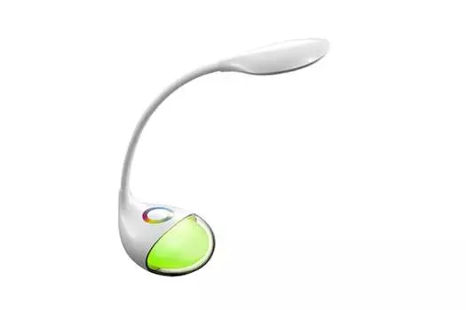 Светильник настольный IN HOME ССО-01Б, светодиоды, 8 Вт, 3000-6500 К, сенсор-диммер, RGB-ночник, белый (4690612013466)