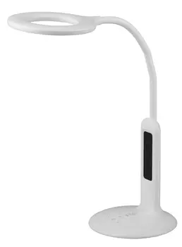 Светильник настольный ЭРА NLED-476-10W-W, светодиоды, 10 Вт, 2700-6500К, жк дисплей с функциями часов, будильника, календаря и термометра, белый (Б0038591)