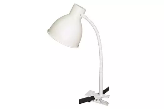 Светильник настольный на прищепке Трансвит Лира, E27, 40 Вт, без ламп, белый (238884)