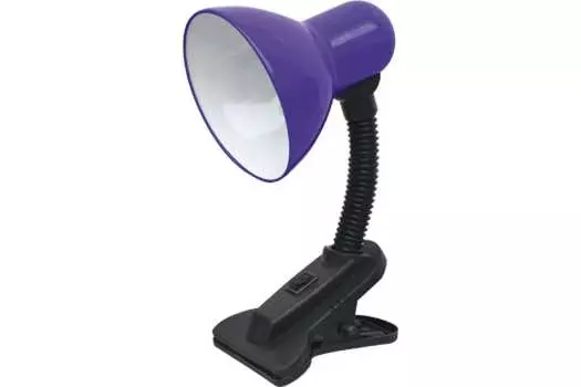 Светильник настольный с прищепкой IN HOME СНП 01Ф, E27, 40 Вт, без ламп, фиолетовый (4690612012797)