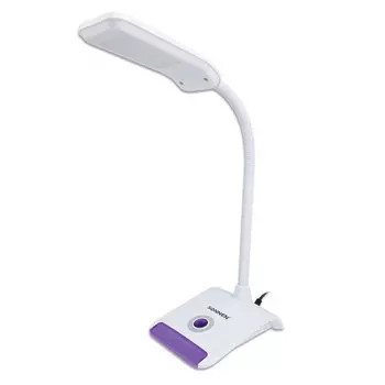 Светильник настольный Sonnen OU-147, светодиоды, 5 Вт, 6100K/240лм, белый/фиолетовый (236672)