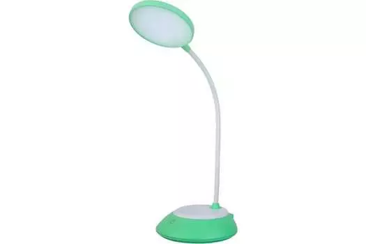 Светильник настольный Ultraflash UF-744 C05, светодиоды, 6 Вт, 2800K/360лм, белый/зеленый (14468)