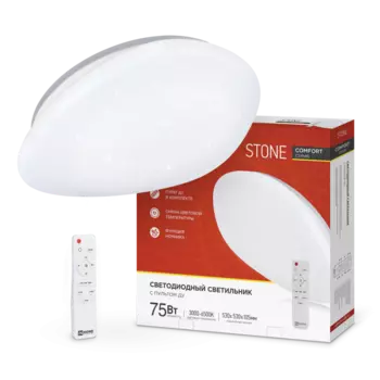 Светильник потолочный светодиодный COMFORT STONE , 75Вт, 3000-6500K, 6000лм, IP40, IN HOME (4690612035642)