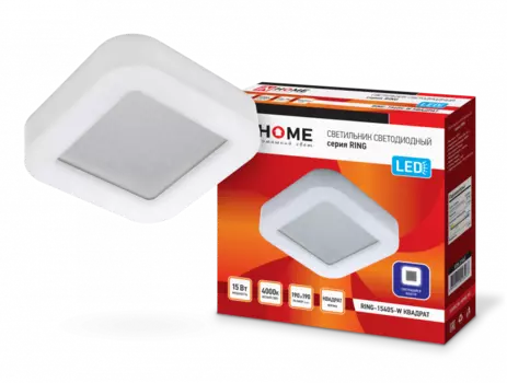 Светильник потолочный светодиодный RING-1540S-W , 15Вт, 4000K, 910лм, IP65, IN HOME (4690612023267)