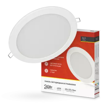 Светильник точечный светодиодный, встроенные светодиоды, 220 В, 24 Вт, 1440лм, 4000 K, белый, IN HOME RLP (4690612007991)