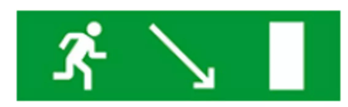 Световое табло одностороннее светодиодное, 12В, IP20, "Направление к эвакуационному выходу", Бастион SKAT-24 (8568)