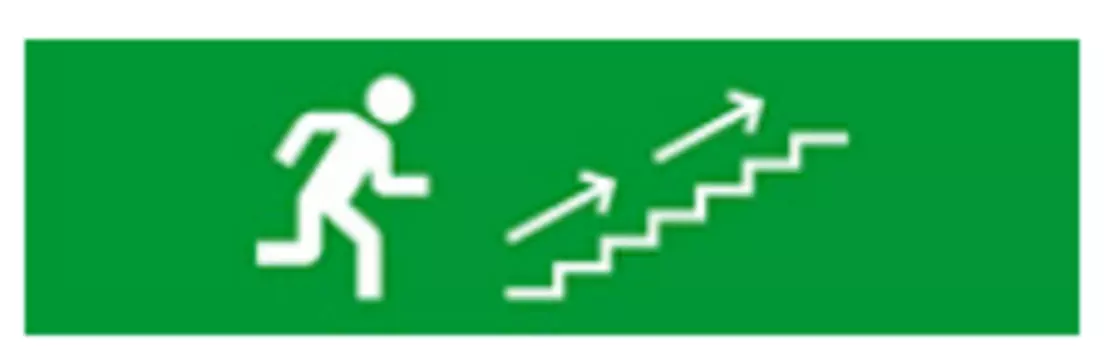 Световое табло одностороннее светодиодное, 12В, IP20, "Направление к эвакуационному выходу по лестнице", Бастион SKAT-24 (8578)
