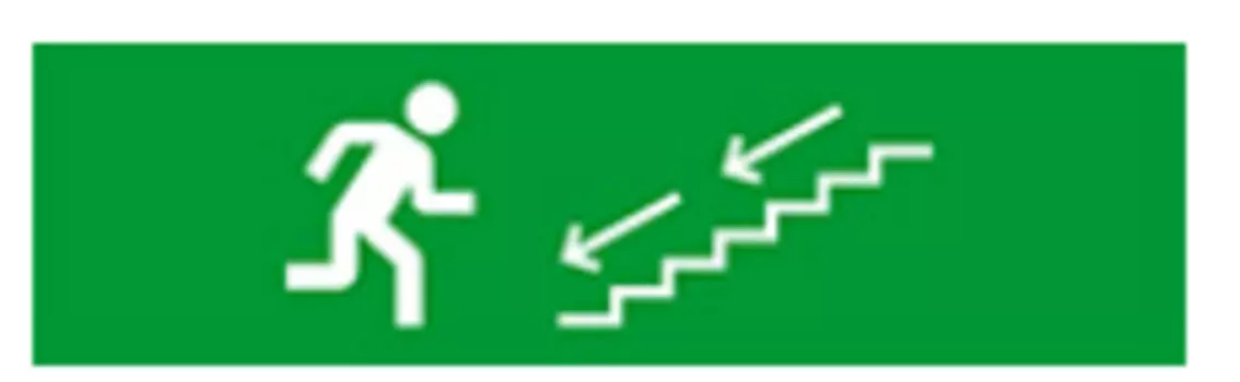Световое табло одностороннее светодиодное, 12В, IP20, "Направление к эвакуационному выходу по лестнице", Бастион SKAT-24 (8576)