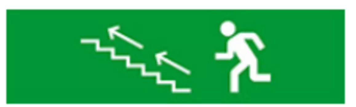 Световое табло одностороннее светодиодное, 12В, IP20, "Направление к эвакуационному выходу по лестнице", Бастион SKAT-12 LUX (8547)