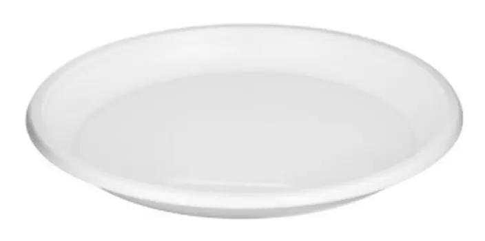 Тарелки одноразовые Эконом, 20.5см, пластик, 100шт., белый (1473686)