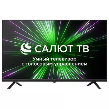 Телевизор 32" BQ 32FS34B, HD, 1366x768, DVB-T /T2 /C, HDMIx2, USBx1, WiFi, Smart TV, черный