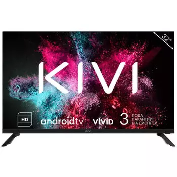 Телевизор 32" Kivi K32HD60B, 1366x768, DVB-T /T2 /C, HDMIx2, USBx2, WiFi, Smart TV, черный (K32HD60B) (РФ)