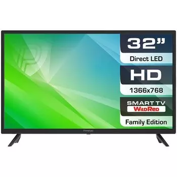 Телевизор 32" PRESTIGIO PTV32SS06Z, HD, 1366x768, DVB-T /T2 /C, HDMI, USB, WiFi, Smart TV, черный (PTV32SS06Z_CIS_BK)