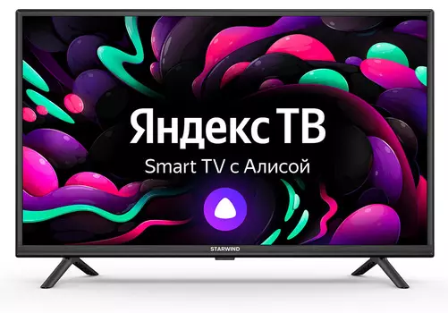 Телевизор 32" StarWind SW-LED32SG304, 1366x768, DVB-T /T2 /C, HDMIx2, USBx1, WiFi, Smart TV, черный (SW-LED32SG304)