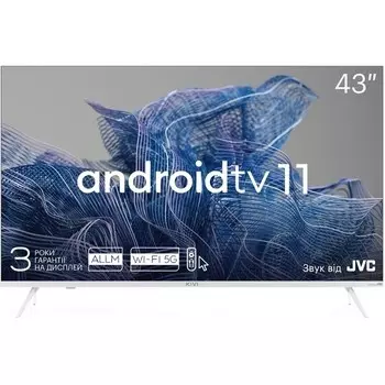 Телевизор 43" Kivi 43U750NW, 3840x2160, DVB-T /T2 /C, HDMIx4, USBx2, WiFi, Smart TV, белый (43U750NW)