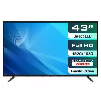 Телевизор 43" PRESTIGIO PTV43SS06YCISBK, FullHD, 1920x1080, DVB-T /T2 /C, HDMIx3, USBx2, WiFi, Smart TV, черный (PTV43SS06YCISBK)