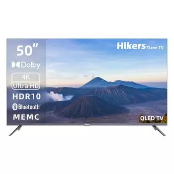 Телевизор 50" Hikers 50HTQ01, 3840x2160, DVB-T /T2 /C, HDMIx3, USBx2, WiFi, Smart TV, черный/серебристый (50HTQ01)
