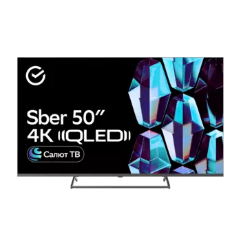 Телевизор 50" Sber SDX-50UQ5231, 3840x2160, DVB-T /T2 /C, HDMIx3, USBx2, WiFi, Smart TV, титан (SDX-50UQ5231)