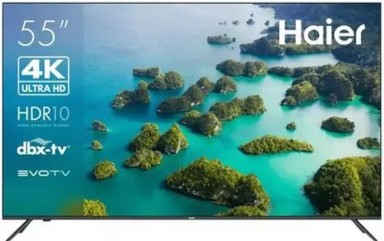Телевизор 55" Haier Smart TV S2, 3840x2160, DVB-T /T2 /C, HDMIx4, USBx2, WiFi, Smart TV, черный (DH1VMGD02RU)