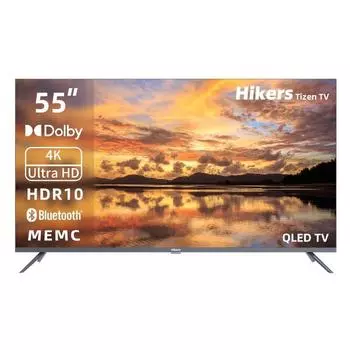 Телевизор 55" Hikers 55HTQ01, 3840x2160, DVB-T /T2 /C, HDMIx3, USBx2, WiFi, Smart TV, черный/серебристый (55HTQ01)