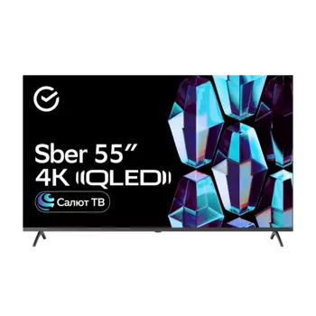 Телевизор 55" Sber SDX-55UQ5235, 3840x2160, DVB-T /T2 /C, HDMIx3, USB, WiFi, Smart TV, титан (SDX-55UQ5235)