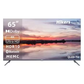 Телевизор 65" Hikers 65HTQ01, 3840x2160, DVB-T /T2 /C, HDMIx3, USBx2, WiFi, Smart TV, черный/серебристый (65HTQ01)