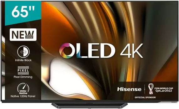 Телевизор 65" Hisense 65A85H CH, 3840x2160, DVB-T /T2 /C, HDMIx4, USBx2, WiFi, Smart TV, черный (65A85H CH)