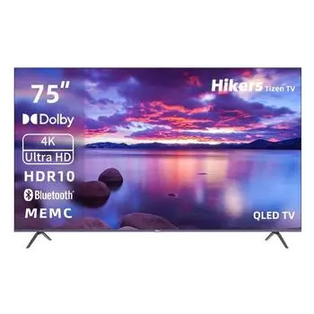 Телевизор 75" Hikers 75HTQ01, 3840x2160, DVB-T /T2 /C, HDMIx3, USBx2, WiFi, Smart TV, черный/серебристый (75HTQ01)