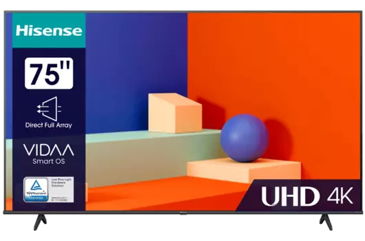 Телевизор 75" Hisense 75A6K, 3840x2160, DVB-T /T2 /C, HDMIx3, USBx2, WiFi, Smart TV, черный (75A6K)