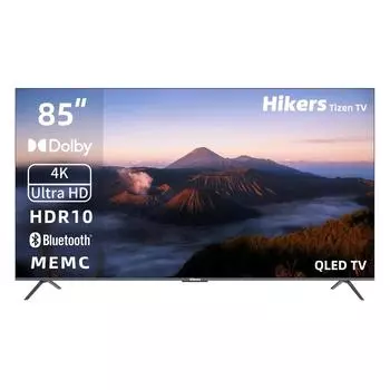 Телевизор 85" Hikers 85HTQ01, 3840x2160, DVB-T /T2 /C, HDMIx3, USBx2, WiFi, Smart TV, черный/серебристый (85HTQ01)
