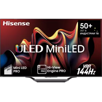 Телевизор 85" Hisense 85U7NQ, 3840x2160, DVB-T /T2 /C, HDMIx4, USBx2, WiFi, Smart TV, темно-серый (85U7NQ)