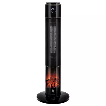 Тепловентилятор 2 кВт, 220В, напольный, электронное управление, пульт ДУ, черный, Leonord LPTC-6005K (106531)