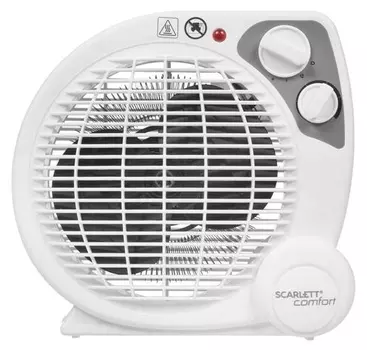 Тепловентилятор 2кВт до 18м, 220В, напольный, механическое управление, термостат, белый, Scarlett SC-FH211S (SC-FH211S)