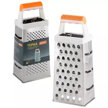 Терка Mallony Candore, крупная/мелкая, стружка/пластины, сторон: 4, серебристый/белый/оранжевый (004834)