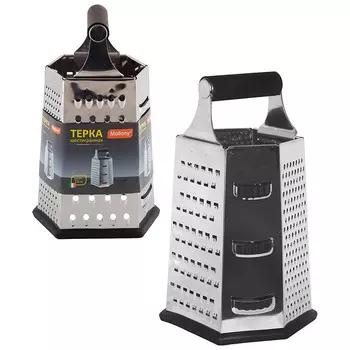 Терка Mallony GR-004-9, крупная/мелкая, пластины/стружка, сторон: 6, черный/серебристый (965008)